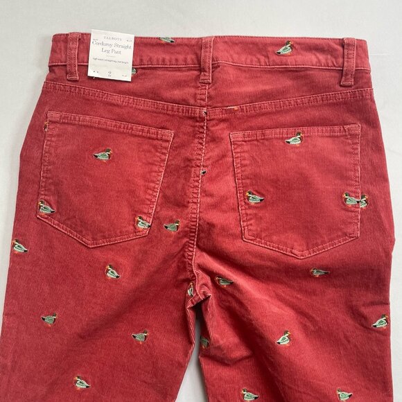 NWT Talbots Size 2 Stretch Embroidered Mallard Ducks Corduroy Straight Leg Pants - Picture 12 of 13